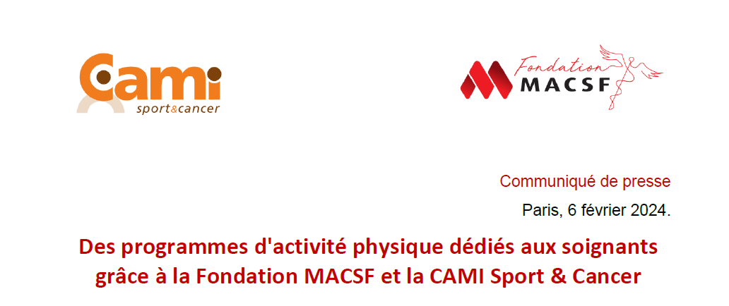 Des programmes d'activité physique dédiés aux soignants grâce à la Fondation MACSF et la CAMI Sport & Cancer