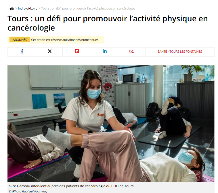 Tours : un défi pour promouvoir l'activité physique en cancérologie
