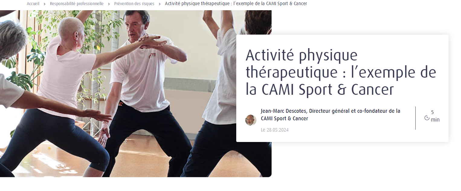 Activité physique thérapeutique : l’exemple de la CAMI Sport & Cancer