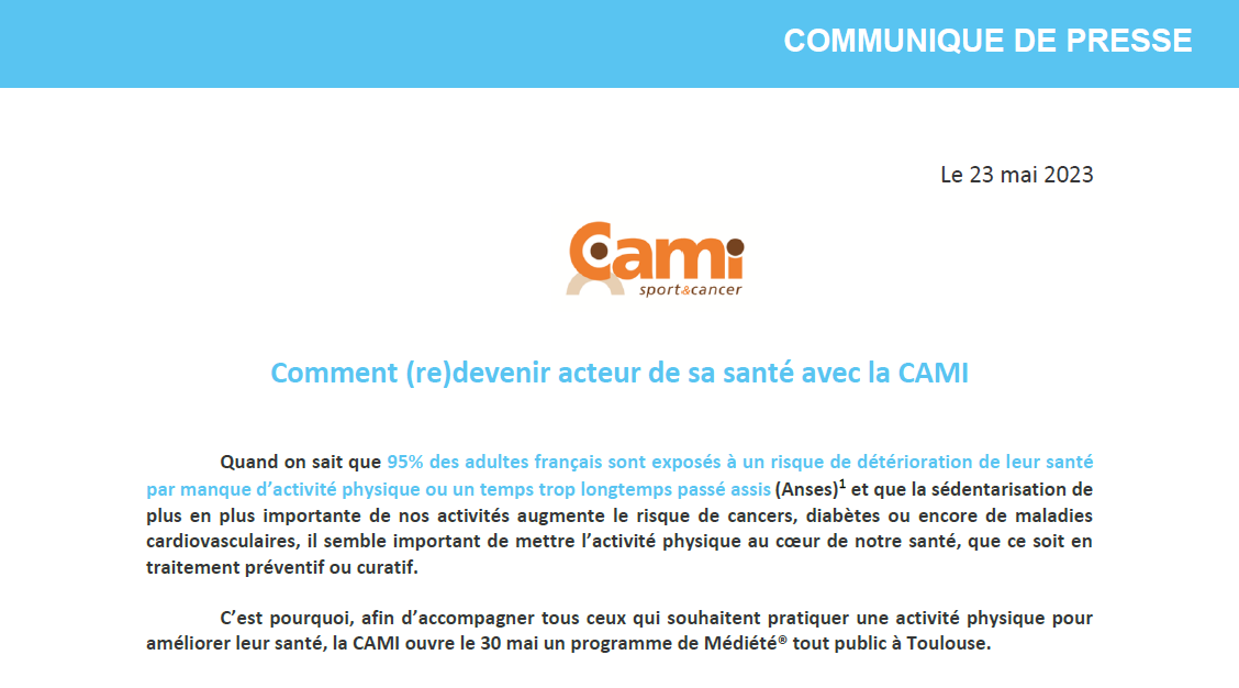 CP CAMI Sport & Cancer - Programme Tout Public Toulouse 2023