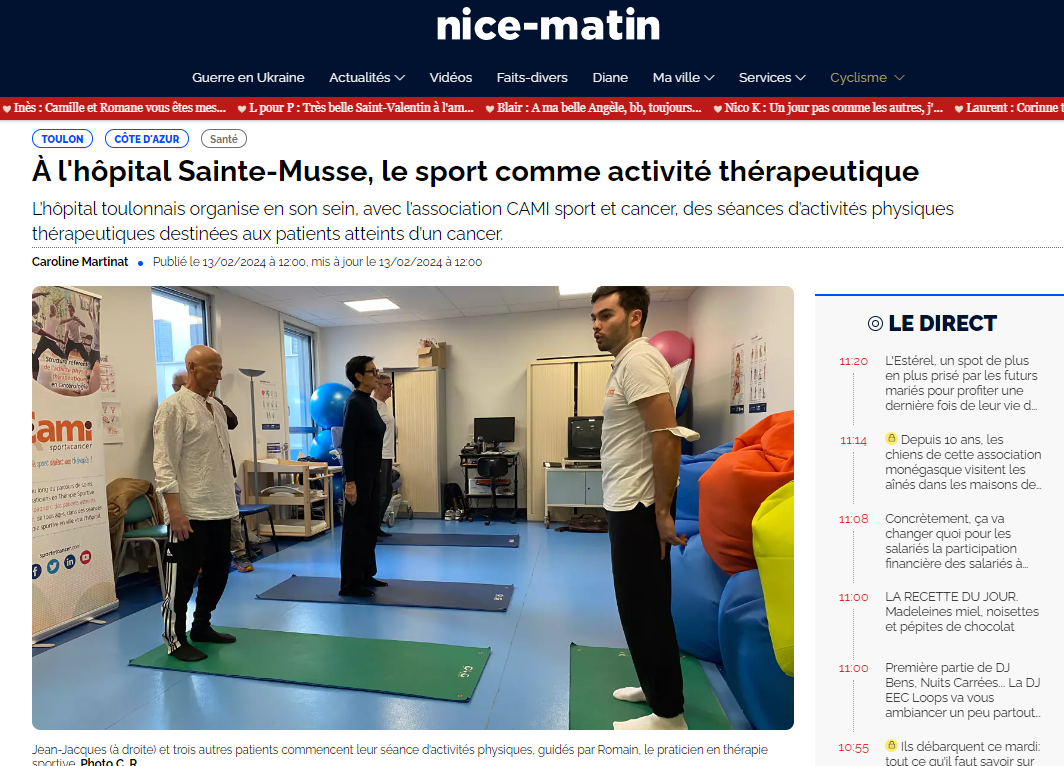 À l'hôpital Sainte-Musse, le sport comme activité thérapeutique