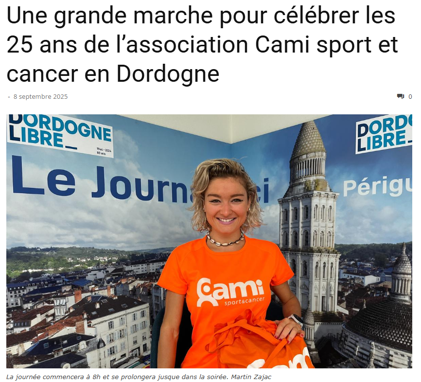 Une grande marche pour célébrer les 25 ans de l’association Cami sport et cancer en Dordogne